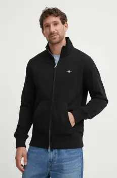 Gant bluza barbati, culoarea negru, neted imagine