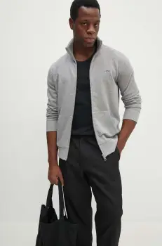 Gant bluza barbati, culoarea negru, neted imagine