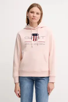 Gant bluza culoarea albastru marin, cu gluga, cu imprimeu, 4200276 imagine