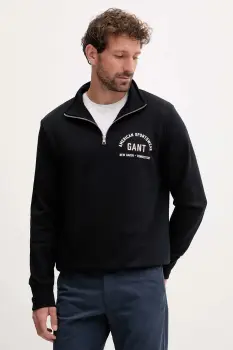 Gant bluza culoarea negru, cu imprimeu, 2067091 imagine