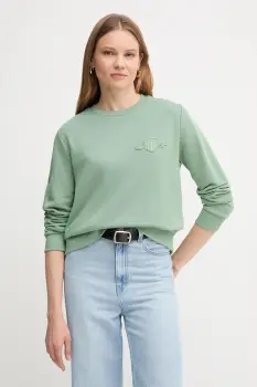 Gant bluza culoarea verde, uni, 4202586 imagine