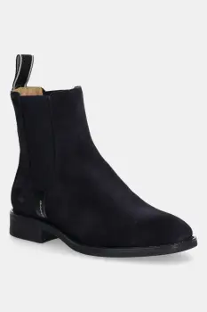 Gant botine din piele intoarsa Fayy culoarea albastru marin, cu toc plat, 31553127 imagine