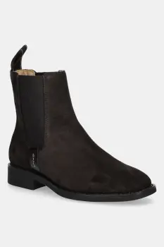 Gant botine din piele intoarsa Fayy culoarea maro, cu toc plat, 31553127 imagine