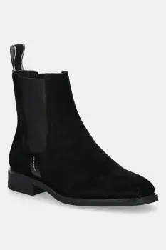 Gant botine din piele intoarsa Fayy culoarea negru, cu toc plat, 31553127 imagine