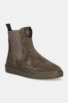 Gant botine din piele intoarsa Julice femei, culoarea maro, cu toc plat, 29553660 G135 imagine