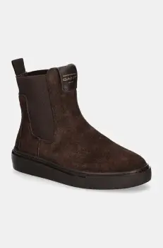 Gant botine din piele intoarsa Julice femei, culoarea maro, cu toc plat, 29553660 G46 imagine