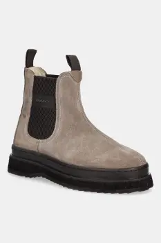 Gant botine din piele intoarsa Sistown culoarea bej, cu platforma, 31553102 imagine