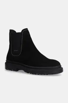 Gant botine din piele intoarsa Timbly femei, culoarea negru, cu toc plat, izolare usoara, 29553800 G00 imagine