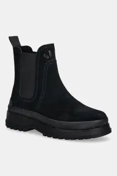 Gant botine din piele intoarsa Wintly culoarea negru, cu toc plat, izolare usoara, 31553084 imagine