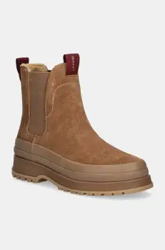Gant botine din piele intoarsa Wintly femei, culoarea maro, cu platforma, izolare usoara, 29553795 G447 imagine
