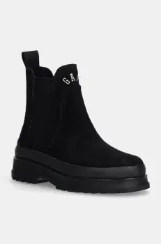 Gant botine din piele intoarsa Wintly femei, culoarea negru, cu platforma, 29553793 G00 imagine