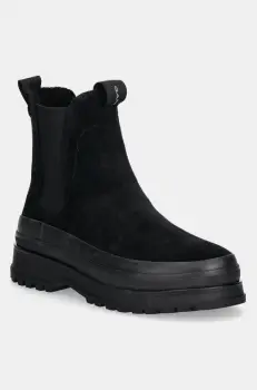 Gant botine din piele intoarsa Wintly femei, culoarea negru, cu toc plat, izolat, 29553795 G00 imagine