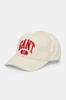 Gant caciula culoarea bej, cu imprimeu, 9900261 imagine