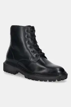 Gant cizme de piele Ivyhill culoarea negru, cu toc plat, 31531116 imagine