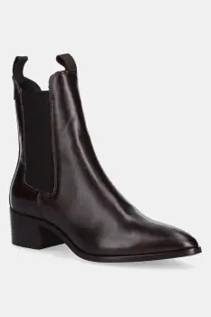 Gant cizme de piele St Broomly culoarea maro, cu toc drept, 31551094 imagine