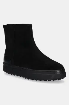 Gant cizme din piele intoarsa Snowhill culoarea negru, cu toc plat, izolat, 29543783 G00 imagine
