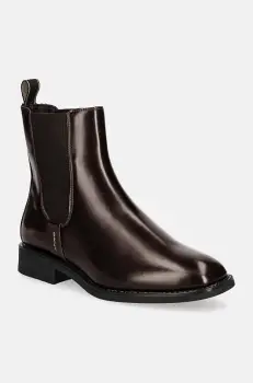 Gant ghete chelsea de piele Fayy femei, culoarea bordo, cu toc plat, 29551772 G897 imagine