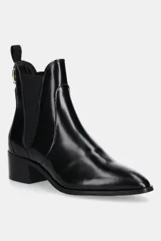 Gant ghete chelsea de piele St Broomly culoarea negru, cu toc drept, 31551095 imagine