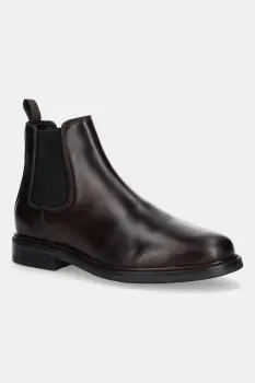 Gant ghete chelsea de piele St Fairkon culoarea maro, 31651089 imagine