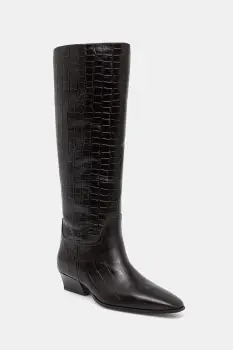 Gant ghete de piele Bassotte culoarea maro, cu toc drept, 31581075 imagine