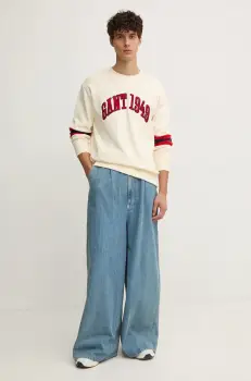 Gant hanorac de bumbac barbati, culoarea bej, modelator, 2036040 imagine