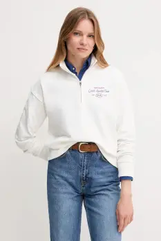 Gant hanorac de bumbac culoarea alb, cu imprimeu, 4204215 imagine