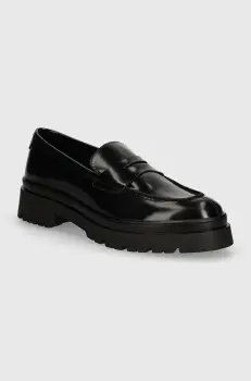 Gant mocasini de piele Aligrey femei, culoarea negru, cu toc plat, 29571765 G00 imagine