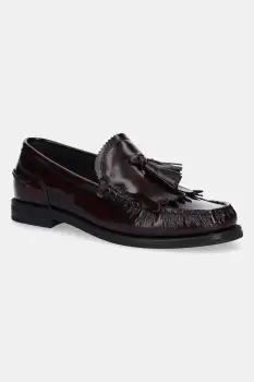 Gant mocasini de piele Gracelyn culoarea bordo, cu toc plat, 31571062 imagine