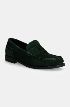 Gant mocasini din piele intoarsa Gracelyn femei, culoarea verde, cu toc plat, 29573715 G73 imagine