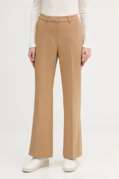Gant pantaloni culoarea maro, drept, high waist, 4150334 imagine