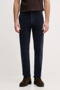 Gant pantaloni de catifea cord barbati, culoarea bleumarin, drepti 1505233 imagine