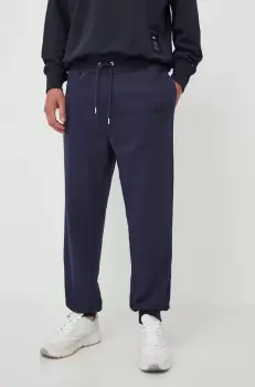 Gant pantaloni de trening din bumbac culoarea albastru marin, neted imagine