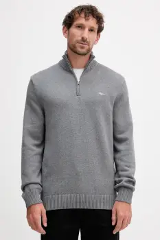 Gant pulover de bumbac culoarea albastru marin imagine