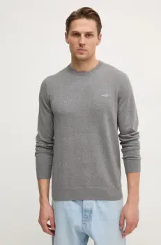 Gant pulover de bumbac culoarea gri, light imagine