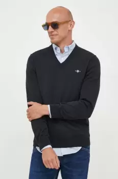 Gant pulover de bumbac culoarea negru, light imagine