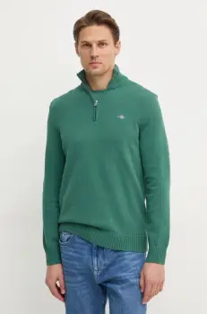 Gant pulover de bumbac culoarea verde imagine