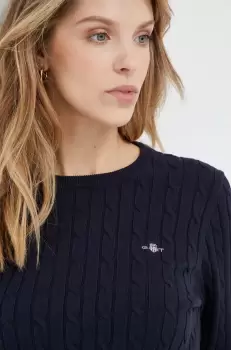 Gant pulover femei, culoarea albastru marin, light imagine