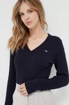 Gant pulover femei, culoarea albastru marin, light imagine