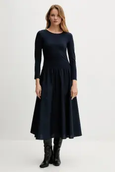 Gant rochie culoarea bleumarin, maxi, evazati, 4503459 imagine