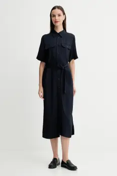 Gant rochie culoarea bleumarin, midi, drept, 4503438 imagine