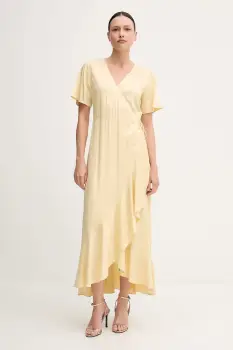 Gant rochie culoarea galben, maxi, drept, 4503403 imagine