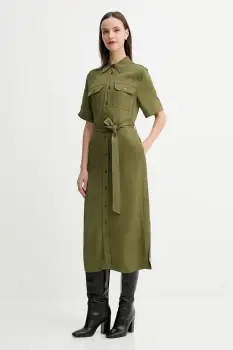 Gant rochie culoarea verde, midi, drept, 4503438 imagine