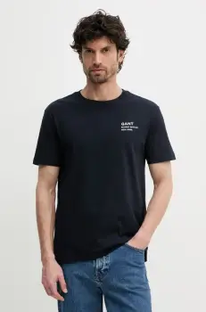 Gant tricou din bumbac barbati, culoarea albastru marin, cu imprimeu, 2003300 imagine