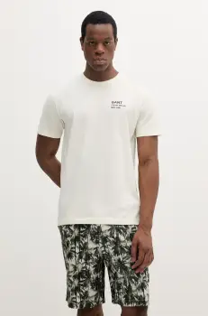 Gant tricou din bumbac barbati, culoarea bej, cu imprimeu, 2003300 imagine