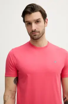 Gant tricou din bumbac barbati, culoarea roz, neted imagine