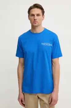 Gant tricou din bumbac barbati, culoarea violet, cu imprimeu, 2044017 imagine