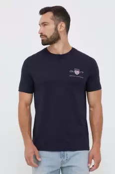 Gant tricou din bumbac culoarea albastru marin, cu imprimeu imagine