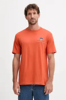 Gant tricou din bumbac culoarea albastru marin, cu imprimeu imagine