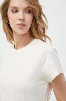 Gant tricou din bumbac culoarea bej imagine