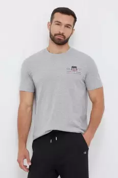 Gant tricou din bumbac culoarea gri, cu imprimeu imagine